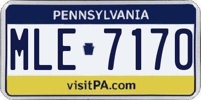 PA license plate MLE7170