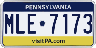 PA license plate MLE7173