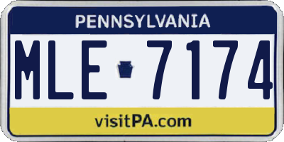 PA license plate MLE7174