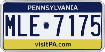 PA license plate MLE7175