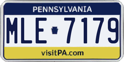 PA license plate MLE7179