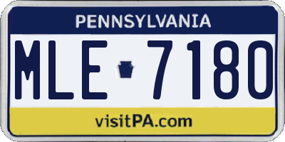 PA license plate MLE7180