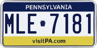 PA license plate MLE7181