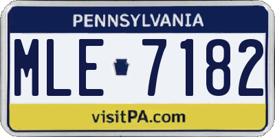 PA license plate MLE7182