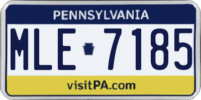 PA license plate MLE7185