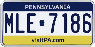 PA license plate MLE7186