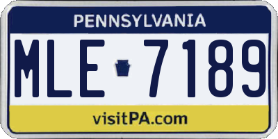 PA license plate MLE7189