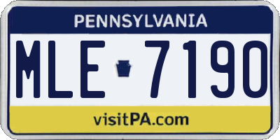 PA license plate MLE7190