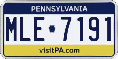 PA license plate MLE7191