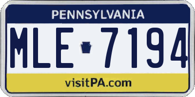 PA license plate MLE7194