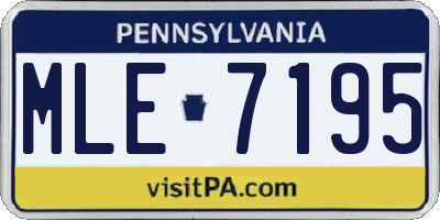 PA license plate MLE7195