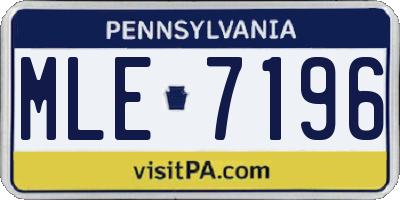 PA license plate MLE7196