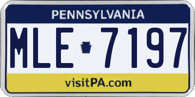 PA license plate MLE7197