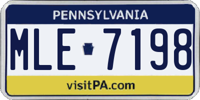 PA license plate MLE7198
