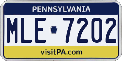 PA license plate MLE7202