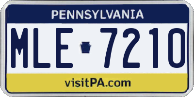 PA license plate MLE7210