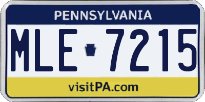 PA license plate MLE7215