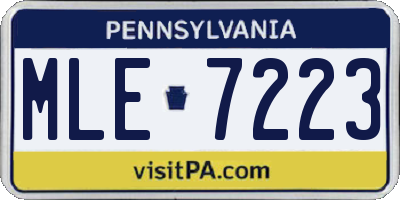 PA license plate MLE7223