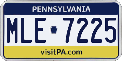 PA license plate MLE7225