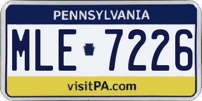 PA license plate MLE7226
