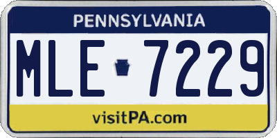 PA license plate MLE7229