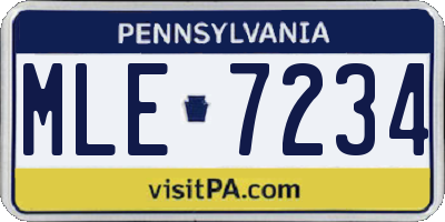 PA license plate MLE7234