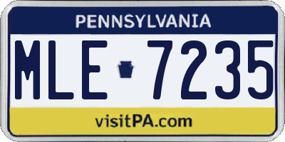 PA license plate MLE7235