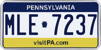 PA license plate MLE7237