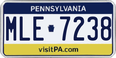 PA license plate MLE7238