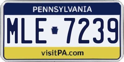PA license plate MLE7239