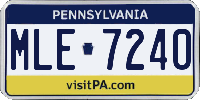PA license plate MLE7240
