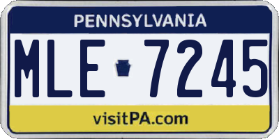 PA license plate MLE7245
