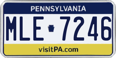 PA license plate MLE7246