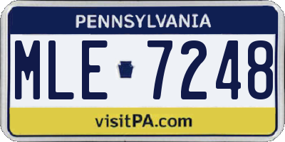 PA license plate MLE7248