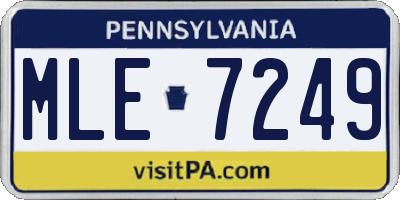 PA license plate MLE7249