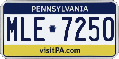 PA license plate MLE7250