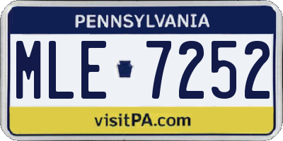 PA license plate MLE7252