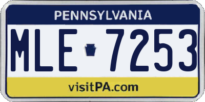 PA license plate MLE7253