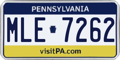 PA license plate MLE7262