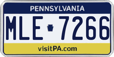 PA license plate MLE7266