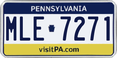 PA license plate MLE7271