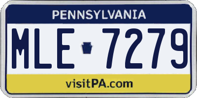 PA license plate MLE7279