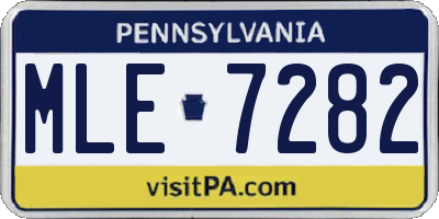 PA license plate MLE7282
