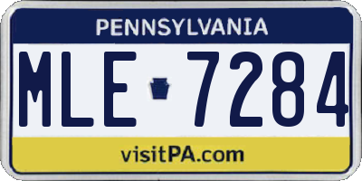 PA license plate MLE7284