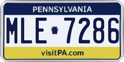 PA license plate MLE7286