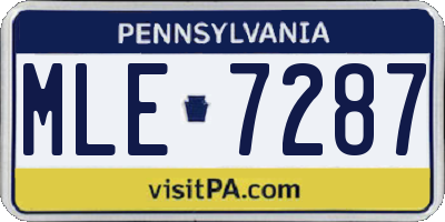 PA license plate MLE7287