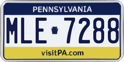 PA license plate MLE7288