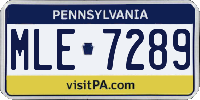 PA license plate MLE7289