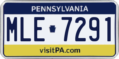 PA license plate MLE7291