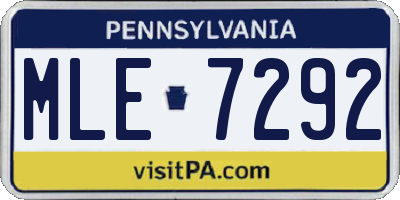 PA license plate MLE7292